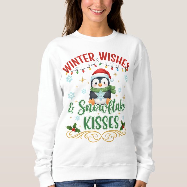 Suéter de inverno Cute Penguin Wintet (Frente)