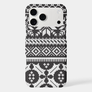 Suéter de Malha Fair Isle Preto e Branco
