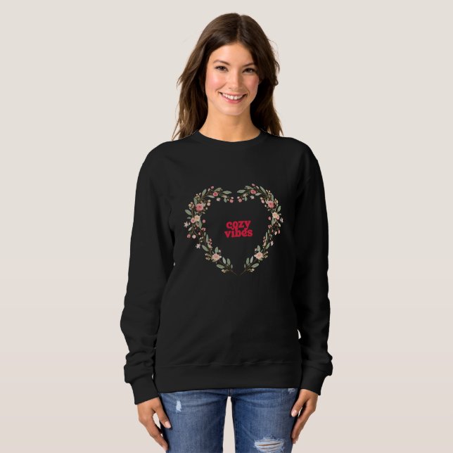 Suéter de Moletom Cozy Vibes para Mulheres  (Frente Completa)