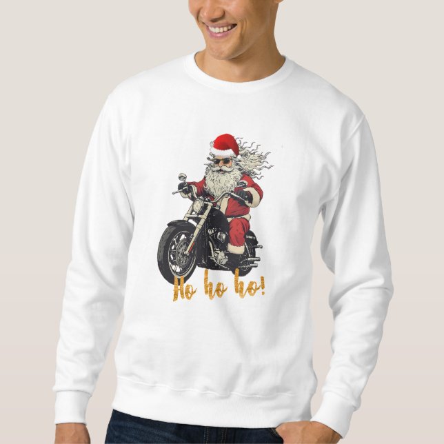 Suéter de Natal do Papai Noel de Motoqueiro (Frente)