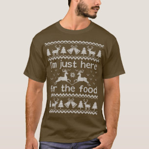 Suéter De Natal Engraçado Aqui Para A Comida