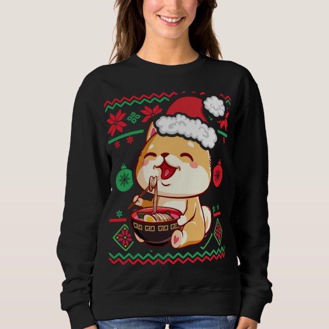 Suéter de Natal Feio, Anime Kawaii Shiba Inu Eati (Frente)
