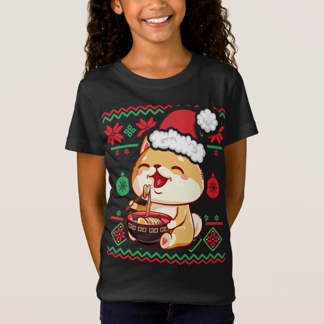 Suéter de Natal Feio, Anime Kawaii Shiba Inu Eati (Frente)