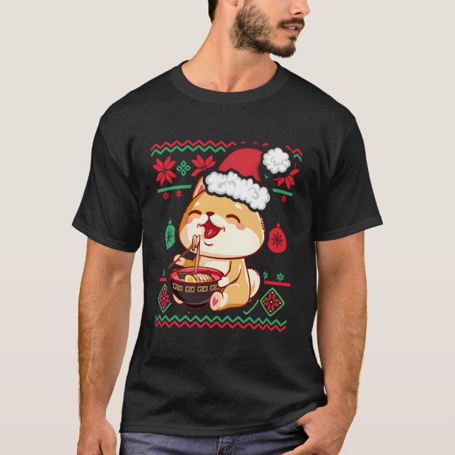 Suéter de Natal Feio, Anime Kawaii Shiba Inu Eati (Frente)