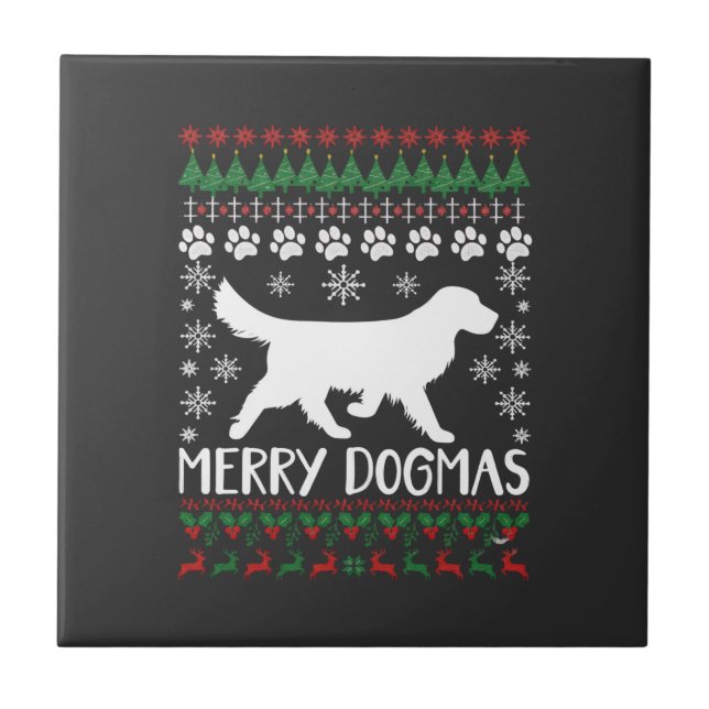 Suéter De Natal Feio Com Floco De Neve De Cachorro (Frente)