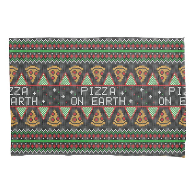 Suéter de Natal Feio de Pizza (Frente-Esquerda)