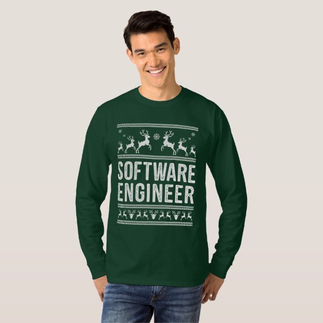 Suéter de Natal Feio do Engenheiro de Softwarel (Frente Completa)