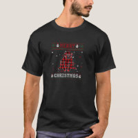 Suéter de Natal Feio Macaco Buffalo Xadrez Vermelh