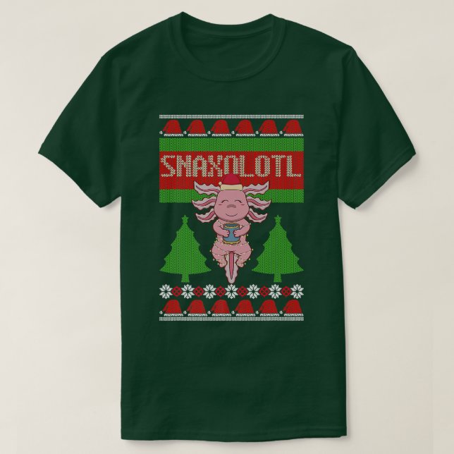 Suéter de Natal Feio Meican Snaolotl Aolotl Holi (Frente do Design)