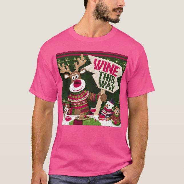 Suéter de Natal feio, Rein, com um presente de ami (Frente)