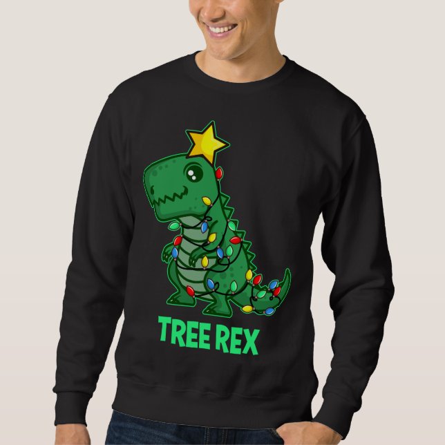 Suéter de Natal Feio T REX Árvore de Natal Rex (Frente)