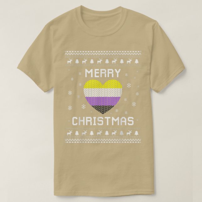 Suéter de Natal Não Binário Feio Holid (Frente do Design)