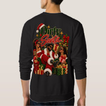 Suéter de Natal sujo de Santa para homens afro-ame