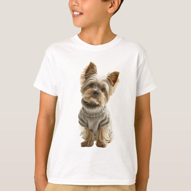 Suéter Elegante Yorkshire Terrier Crianças (Frente)
