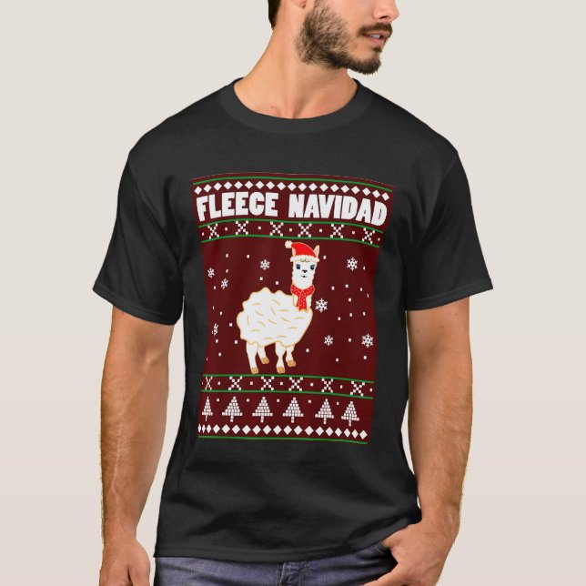 Suéter feio de Natal de lhama Feliz Navidad  (Frente)