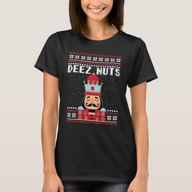 Suéter Feio de Natal Deez Nuts   Aperta Nozes Nata (Frente)