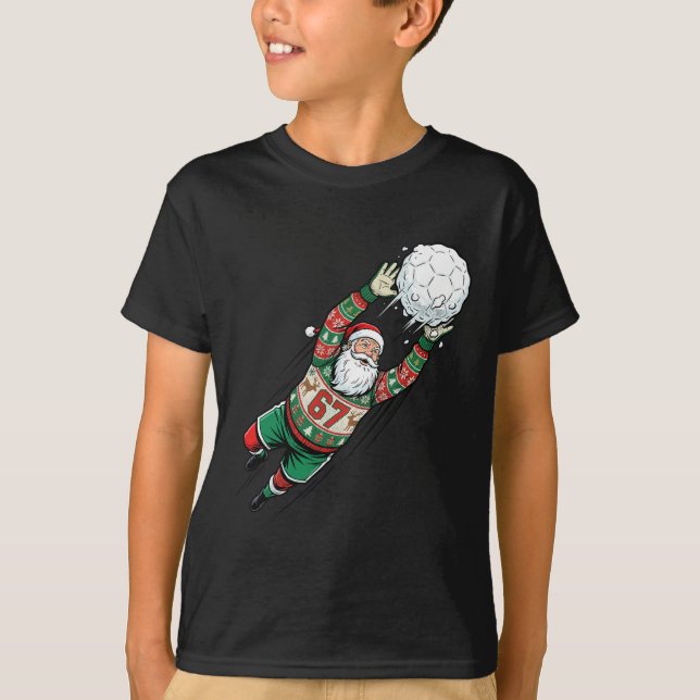 Suéter Feio de Natal do Goleiro de Futebol Santa 6 (Frente)