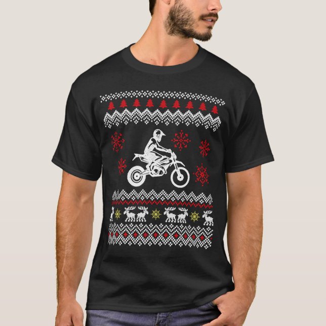 Suéter Feio de Natal para Motociclista (Frente)