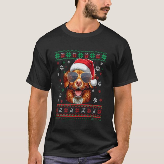 Suéter Feio Engraçado Papai Noel Nova Escócia Retr (Frente)