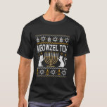 Suéter feio Meowzel tov para o dono do gato hanukk<br><div class="desc">Suéter feio Meowzel tov para o dono do gato hanukkah ou chanukah</div>