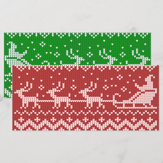 Suéter feio Papai Noel trenó e renas (Frente/Verso)