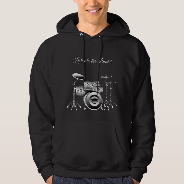 Suéter Hoodie, Black, Musical Design (Frente)