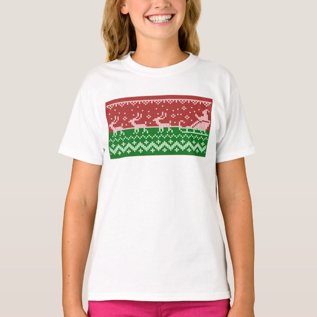 Suéter nojento, trenó e renas do Papai Noel (Frente)