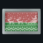 Suéter nojento, trenó e renas do Papai Noel<br><div class="desc">Suéter feio Papai Noel e padrão de tricô de renas</div>