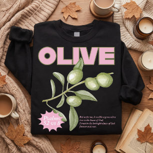 Suéter Oliva Cristã Salmo 52:8 Fé-Base
