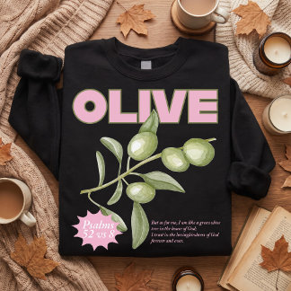 Suéter Oliva Cristã Salmo 52:8 Fé-Base