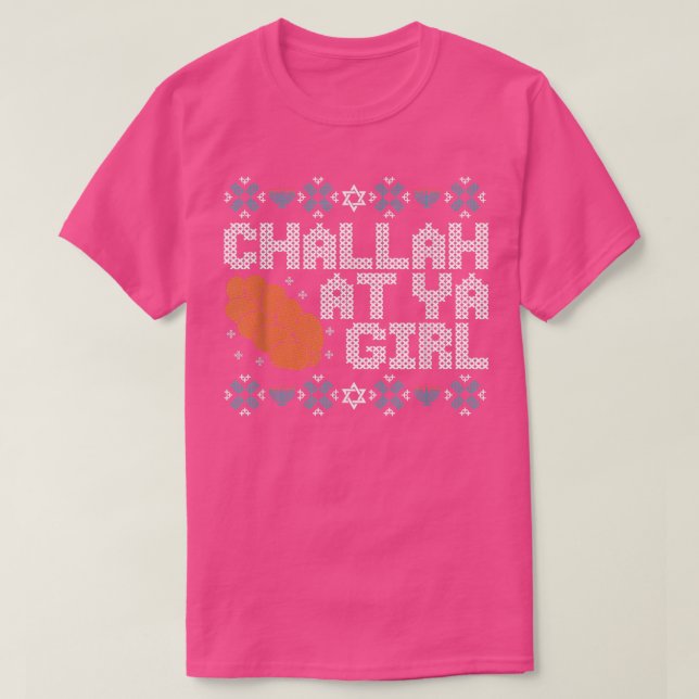 Suéter Ugly Hanukkah Com Engraçado Dizendo Challah (Frente do Design)