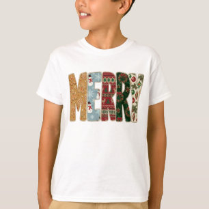 Suéter Vintage Letras de Natal Alegre Papai Noel