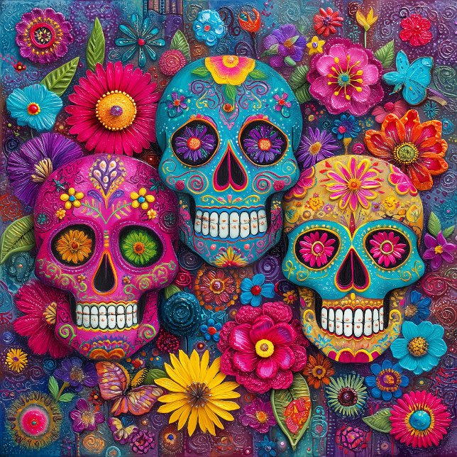 Sugar Skull Calavera Day Of The Dead Ceramic Tile (Criador carregado)