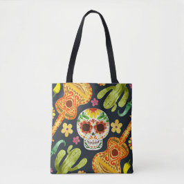 Sugar Skull e Guitars Dia de Muertos | Bolsa Tote