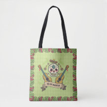 Sugar Skull e Guitars Dia de Muertos | Bolsa Tote