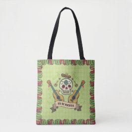 Sugar Skull e Guitars Dia de Muertos | Bolsa Tote