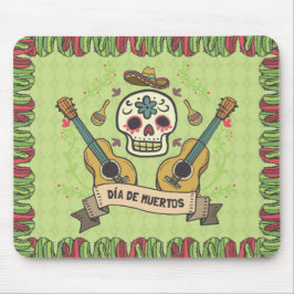 Sugar Skull e Guitars Dia de Muertos | Mousepad