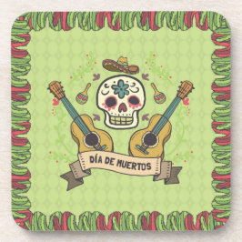 Sugar Skull e Guitars Dia de Muertos | Porta copo
