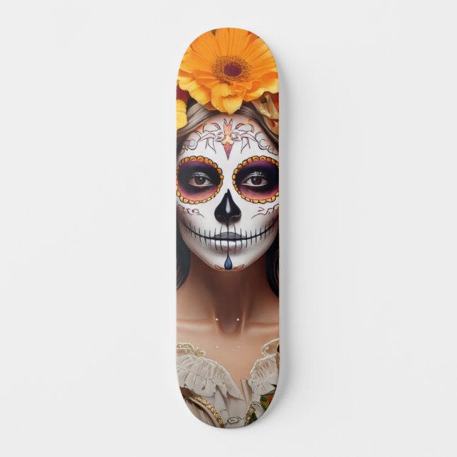 Sugar Skull Lady Skateboard (Frente)