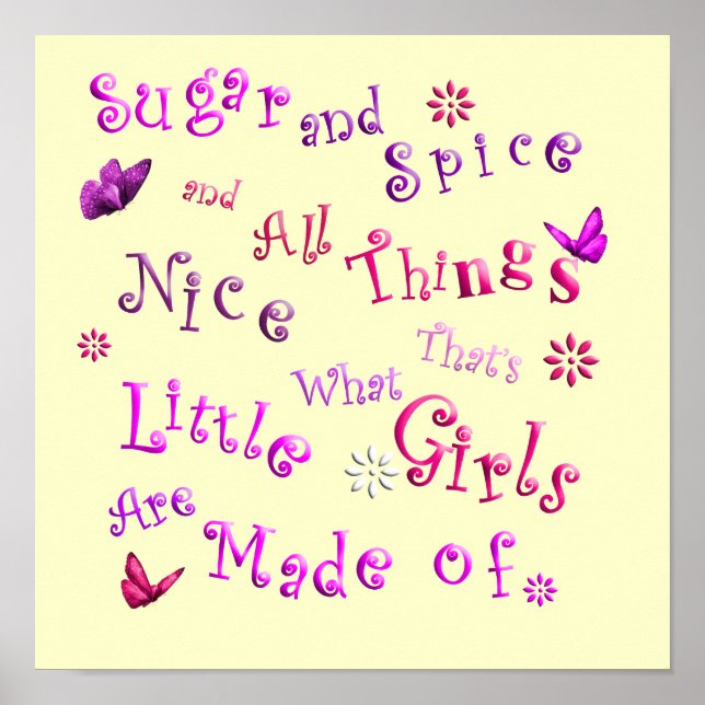 Sugar Spice All things Nice Cute Poster Print (Frente)
