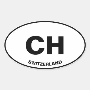 Suíça (CH) Euro Adesivo Oval Parachoque