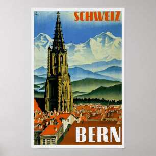 Suiça de Berna do poster das viagens vintage