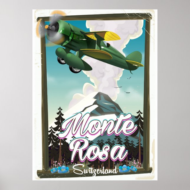Suiça Monta Rosa Poster de viagens (Frente)