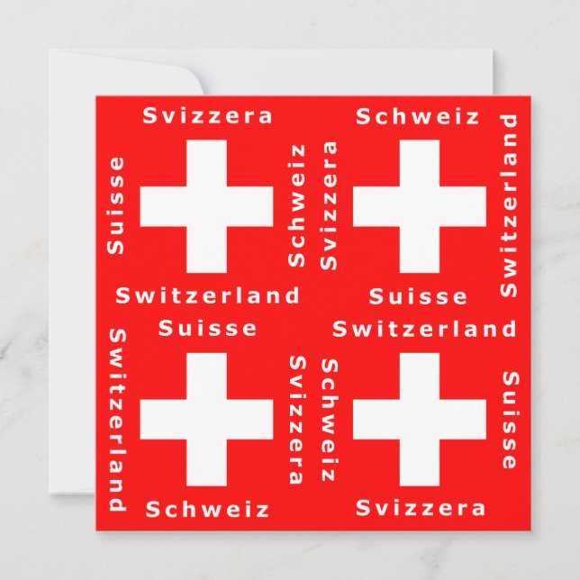Suiça, Suisse, Schweiz, convite de Svizzera (Frente)