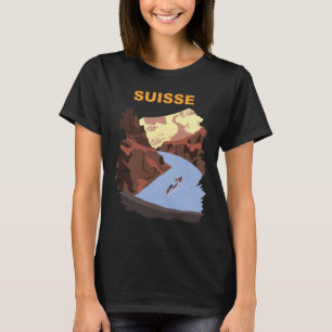 Suíça Switzerland Lago Camiseta de Viagem Retro