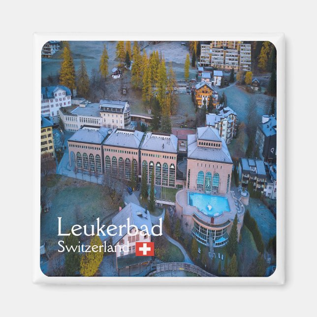 suiça zCH011 LEUKERBAD - Imã de geladeira (Frente)