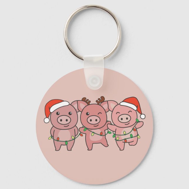 Suínos de Natal Chaveiro (Frente)