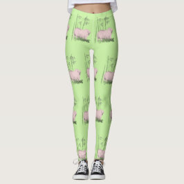 Suínos e bambu originais Escolher leggings colorid