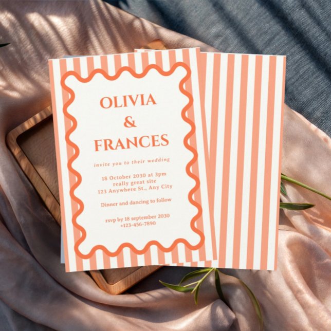 Suite de Casamento Caprichoso, Convite Ondulado (Criador carregado)