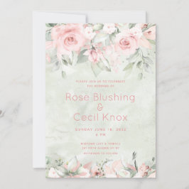 Suite de Convite para Casamento de Rosas Blushing
